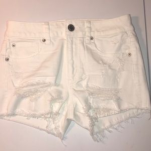 American eagle white jean shorts